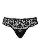 Thong, lace, velvet, leopard (pattern)